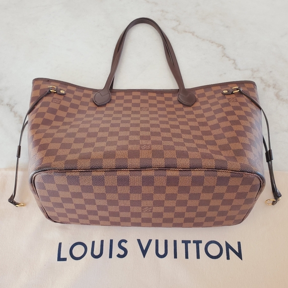 Louis Vuitton Neverfull MM Damier Ebene Tote Bag Cherry Red 🍒 Interior - Picture 12 of 14
